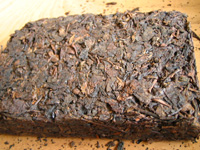 茶葉の表面　73厚磚茶73年製 （プーアル磚茶）