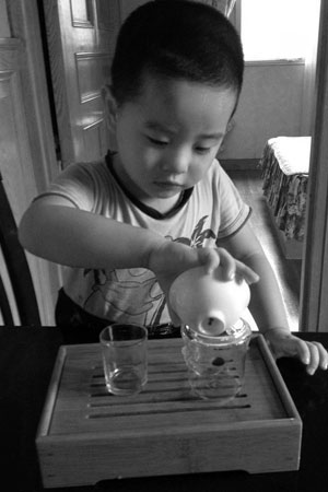 生茶のプーアール茶に蓋碗