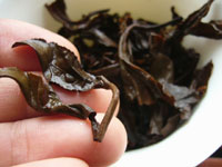 後期紅印鉄餅プーアル茶の葉底