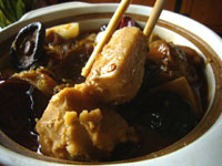 麻辣火鍋の薬味セットで麻辣焼芋頭