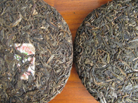 易昌號大漆樹圓茶04年と大漆樹の餅茶2009年